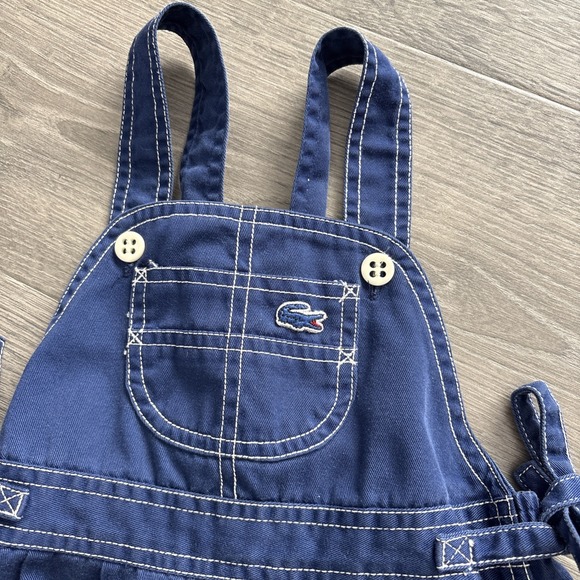 Vintage Izod Lacoste Overalls Toddler Size 3T Blue cotton poly blend - Picture 2 of 9